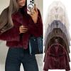 Женское пальто оверсайз с воротником из искусственного меха Streetwear Свободный крой Зимняя куртка В черном бежевом сером коричневом винном белом золотом
