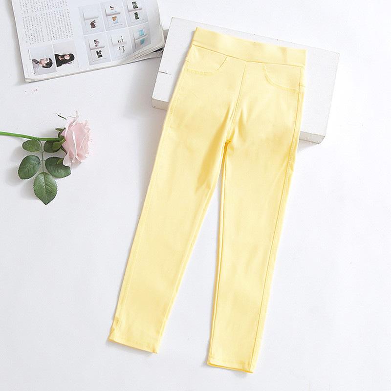 Girls' Pencil Pants Summer Thin Candy Color Children's Outerwear Leggings Tight Black