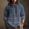 Printed Men's Cotton And Linen Shirt Hooded Long-sleeved Hooded Spring And Summer Casual Daily Wear