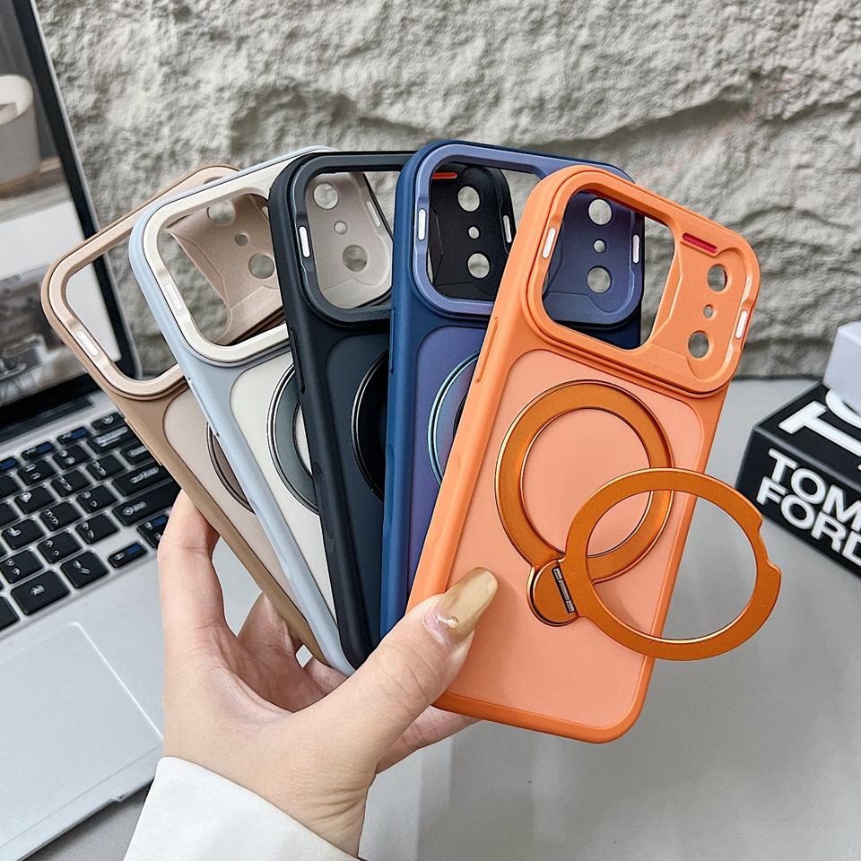 Новый матовый чехол-подставка с магнитом для For Iphone 17 Air 11 12 13 14 1 16 Pro Max Plus Официальный противоударный защитный чехол