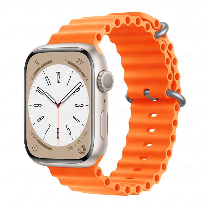 Ocean Strap for Apple Watch Band 49mm 44mm 40mm 45mm 41mm 42mm 38mm 40 44 45 Mm Silicone Bracelet IWatch Series 7 6 3 SE Ultra 8
