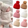 Baby Girl Boy Knit Hat Winter Warm Fluffy Fur Ball Baby Beanie Kids Skullies Cap Children Woolen Crochet Bonnet Toddler 0-1year