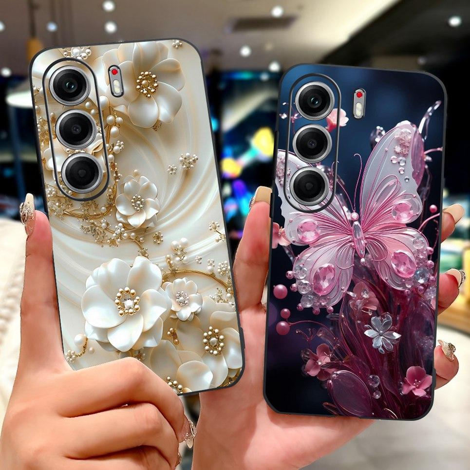 Чехол для телефона Tecno Camon 40 Pro 5G CM7 Camon40 40Pro Роскошный Бабочка Цветок Девичий 2D Печатный Корпус Мягкая Матовая ТПУ Задняя Крышка