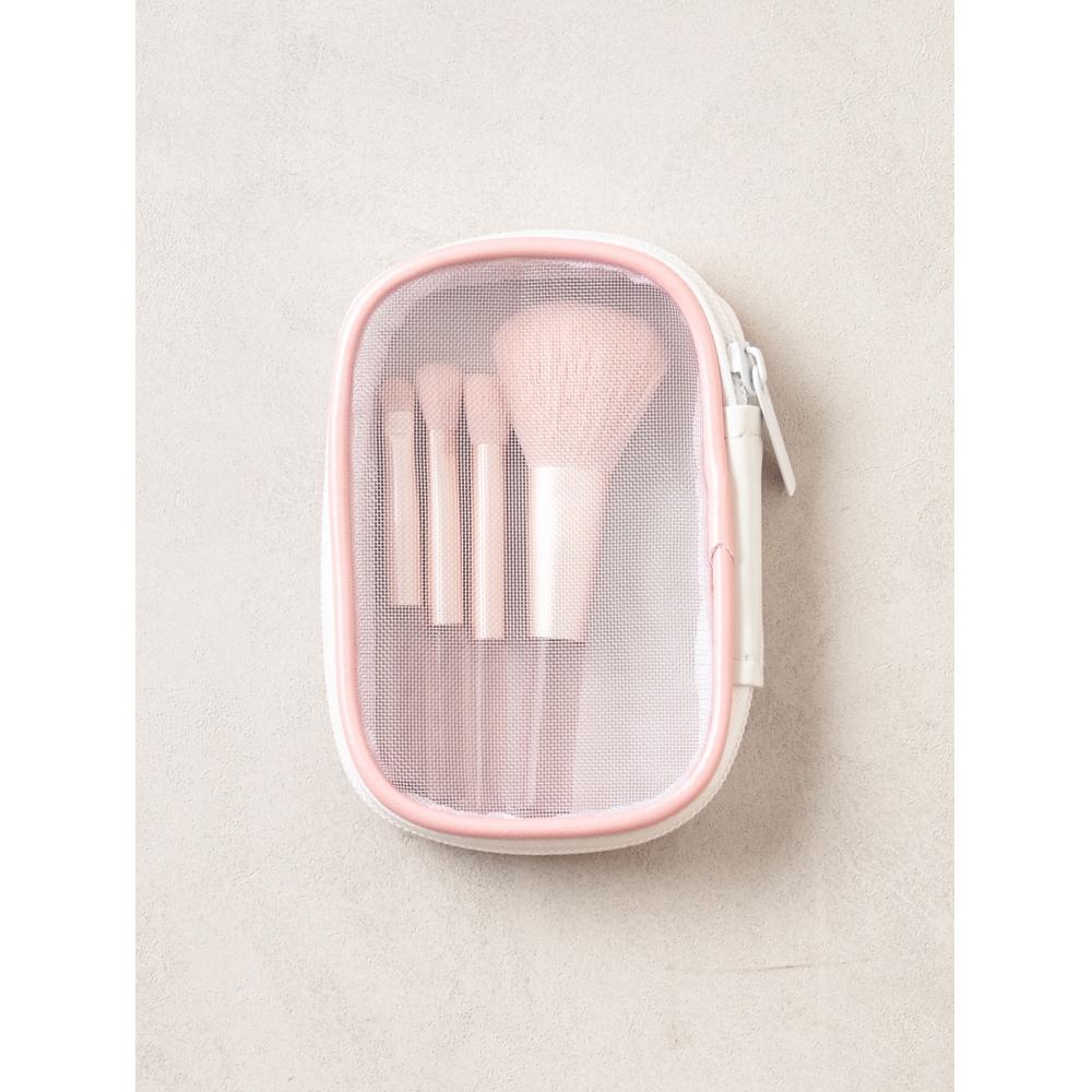 Набор из 4 кистей для макияжа Daiso Mesh Pouch