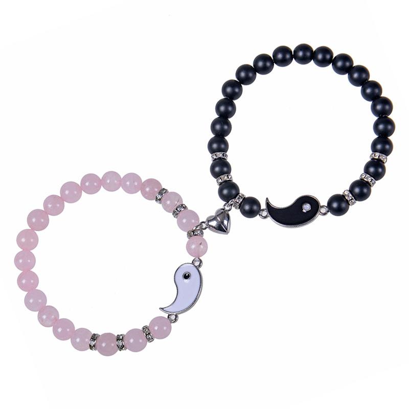 JYL TS Bracelet Tai Chi Couple  Magnetic Beaded Balances Yin-Yang & Life Harmony