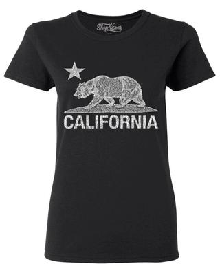 Женская футболка California Vintage White Bear, футболка с надписью Cali Pride, сувенирная футболка CA