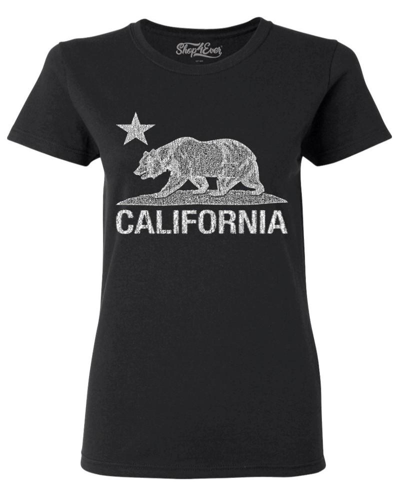 Женская футболка California Vintage White Bear, футболка с надписью Cali Pride, сувенирная футболка CA