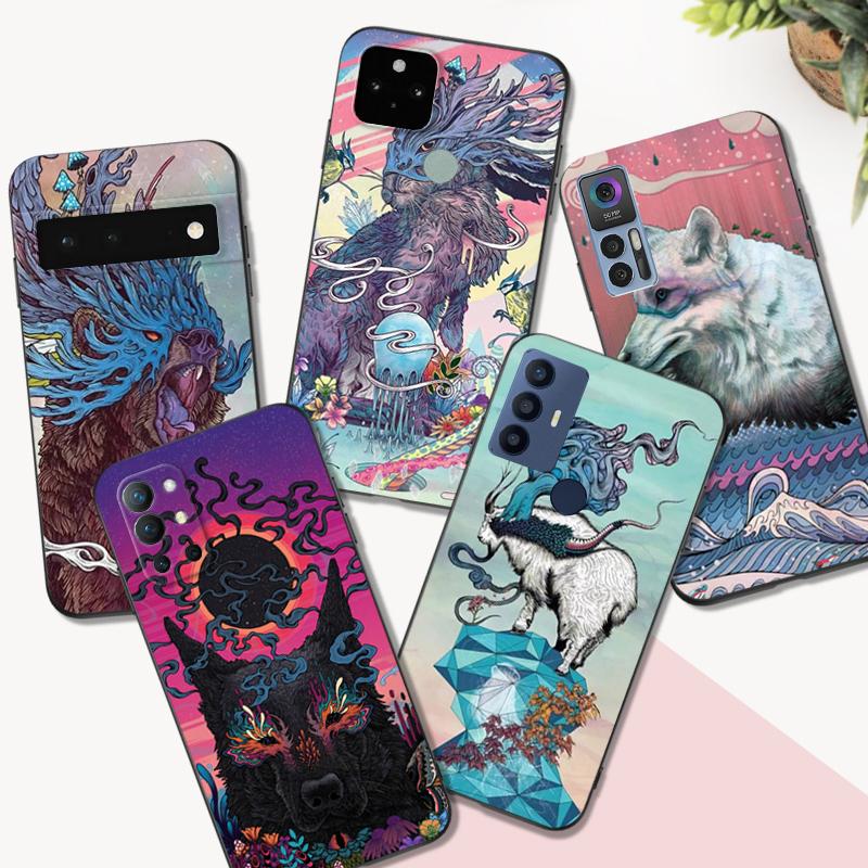 Черный чехол из ТПУ для ZTE Blade A3 A5 A7 2019 2020 A31 A51 A71 A7S V2020 L210 L8 smart vita 2022 v30 Shanhaijing Illustration