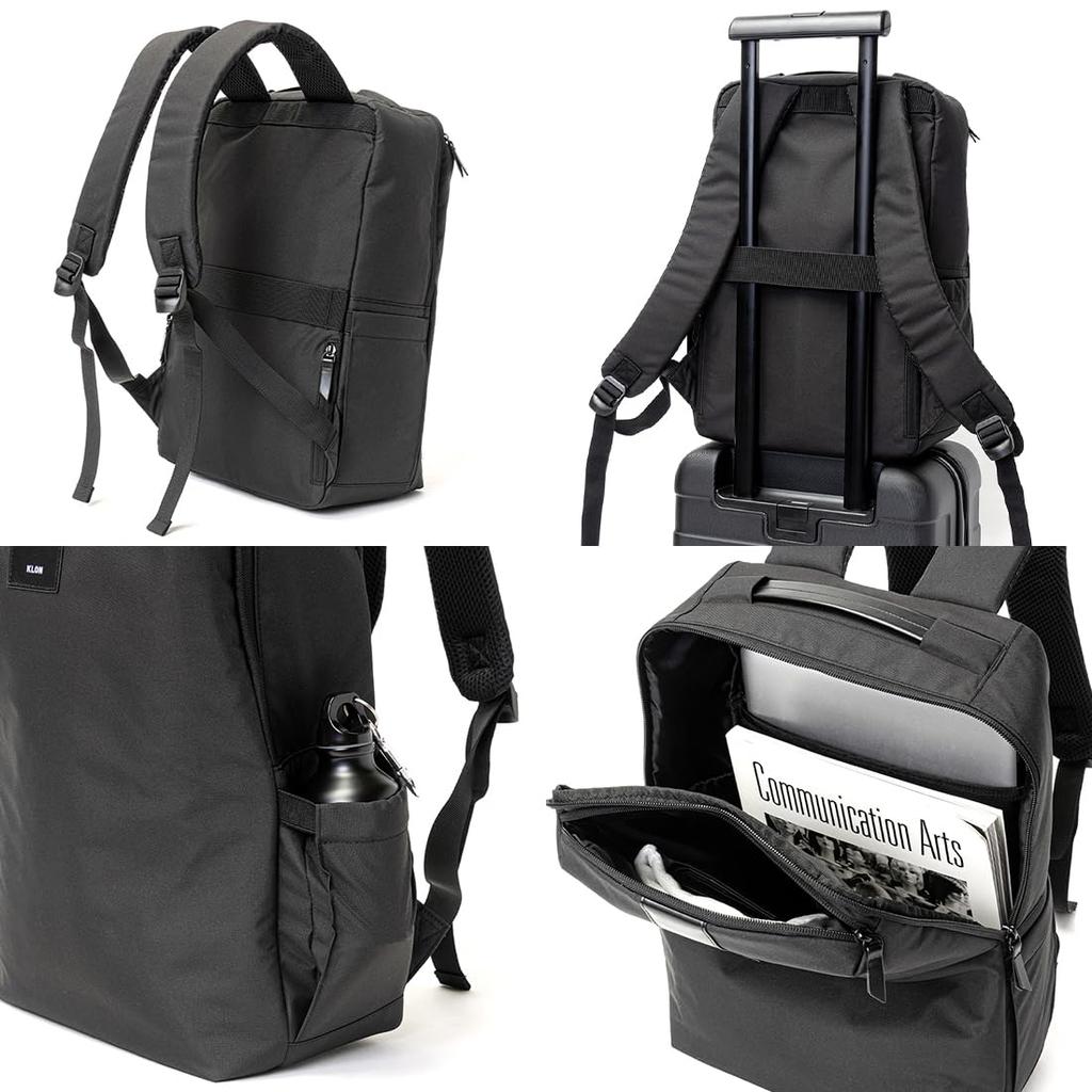 KLON Light Basic Rucksack, простой водонепроницаемый бизнес-рюкзак для мужчин и женщин, доступный в черном цвете.