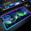 RGB Стич Светящийся Коврик для Мыши ПК Кавайи Аниме Цветной Коврик для Мыши XXL Игровой Шкаф Ковер для Клавиатуры Ноутбука Игровой Расширенный Коврик для Стола