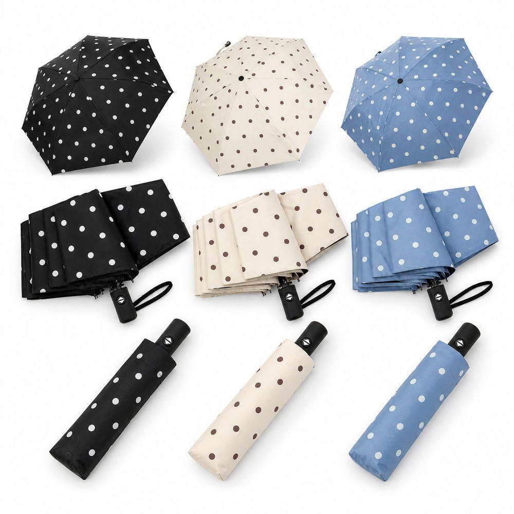 Automatic Open Close Automatic Umbrella Polka Dot Compact Umbrella Folding Umbrella for Women