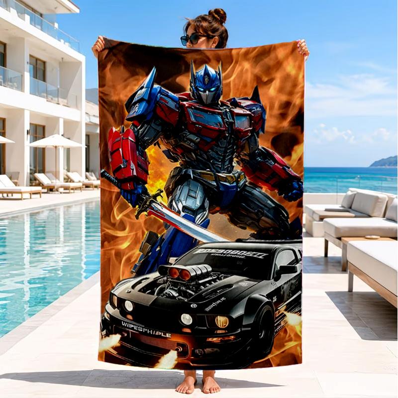Trans-formers Beach Towel, Super Soft Microfiber, Perfect Gift for Her/Him, Birthday, for Pool, Beach, Travel, Decor Beach Party
