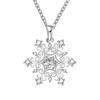 Женское ожерелье Huitan Romantic Snowflake Design с ослепительным кристаллом и кубическим цирконием для свадебной вечеринки, темпераментные свадебные украшения