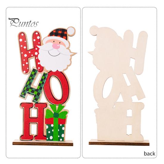 Рождественские настольные деревянные украшения Санта-Клаус Снеговик Гном Красочные буквы Многоразовые твердые деревянные праздничные украшения для стола Праздничные принадлежности Подарок