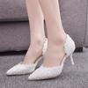 2023 Luxury White Pumps Women Thin High Heel Shoes Pointed Toe Sexy Wedding Pumps Shallow Mouth Spring Shoes