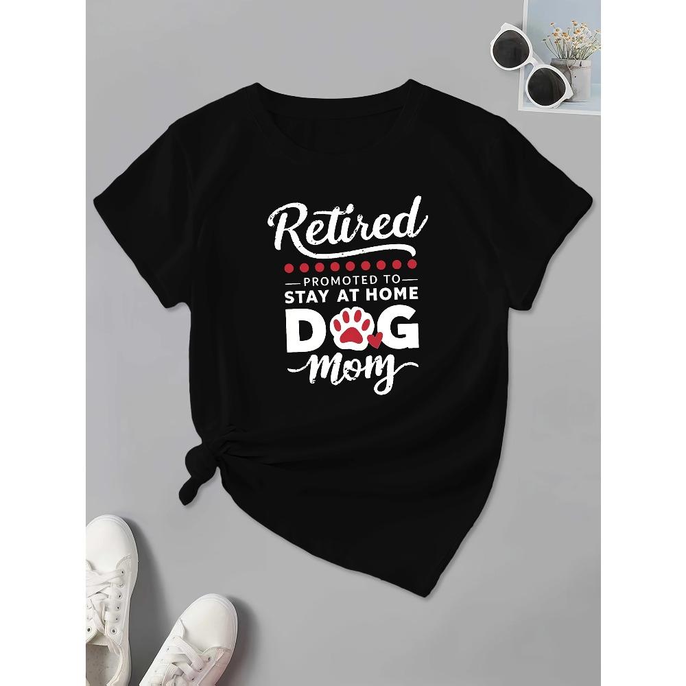 RETIRED DOG MOM WoUnisex Sports Sleeve Harajuku Short Sleeve Casual WoUnisex Tshirt Clothing Street Tops Tees Aesthetic Clothes