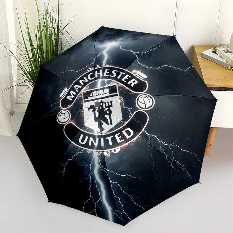 Manchester Crest Outdoor Automatic Umbrella Compact 8-Rib Design Foldable Design for Outdoor Daily Use Elegant Women's Umbrella