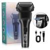 Электробритва с 3 лезвиями - Гибкая головка 360°, триммер для бакенбард и LED-дисплей