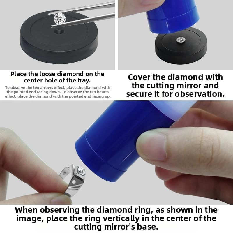 Professional Hearts Arrows Diamond Loupe with Crystal Lens Essential Jewelry Tool for Precise Gem Cutting Visualization