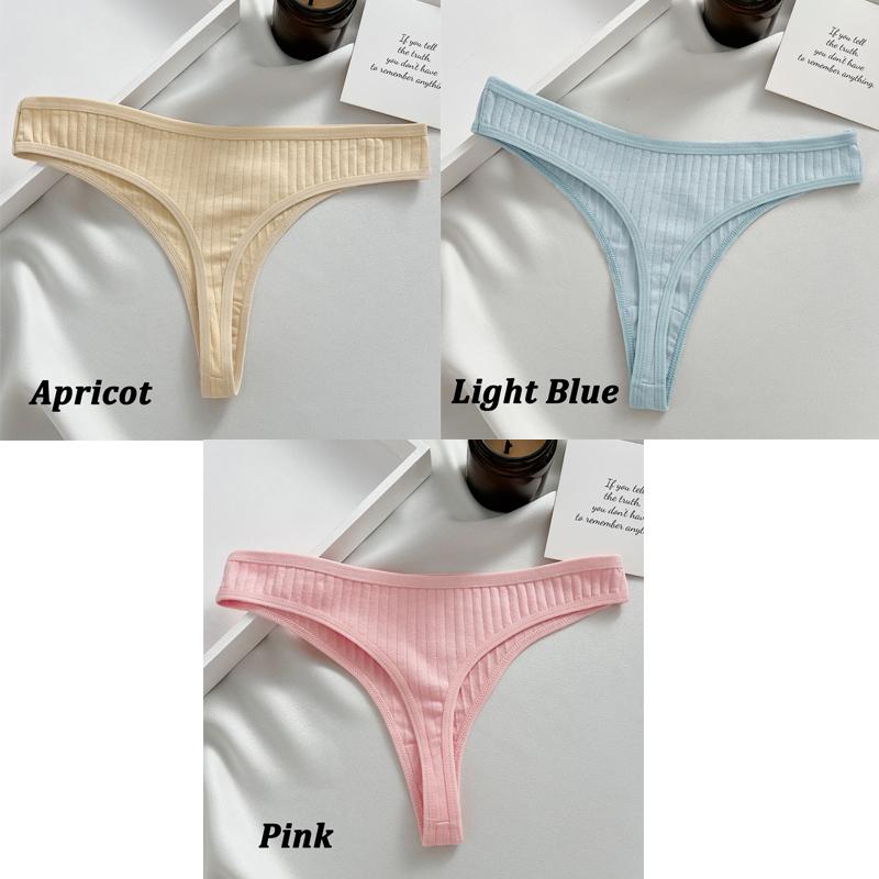 FINETOO 3 шт./компл. женские хлопковые стринги сексуальные трусики-стринги с низкой посадкой нижнее белье женское дышащее мягкое нижнее белье однотонные трусы