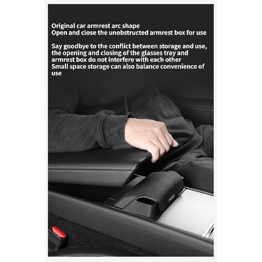 Central Armrest Storage Box for Tesla Model 3 Y Highland Juniper 2025 Car Glasses Phone Storage Case Multi Functional Accessorie
