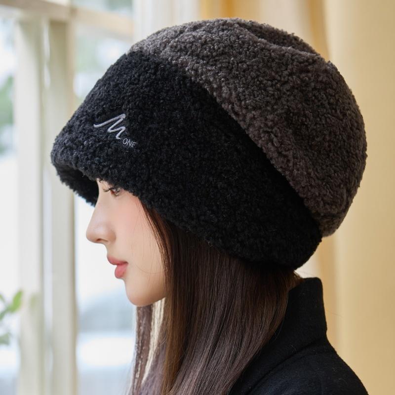 Шапка Женская Осенне-зимняя из овечьей шерсти Новая Флисовая Утолщенная Велосипедная Шапка Защита от Холода Ветрозащитная Защита Ушей
