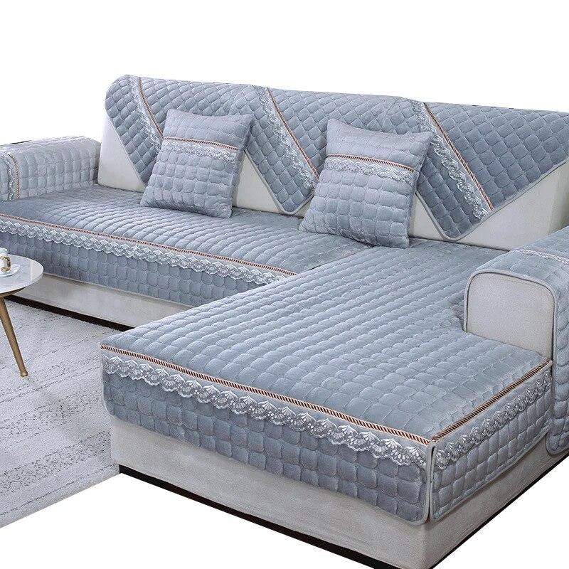 Thick Plush Sofa Cover Protector Non-slip Couch Cover Modern Flannel Sofa Covers For Living Room 3-seater Sofas And Armchair