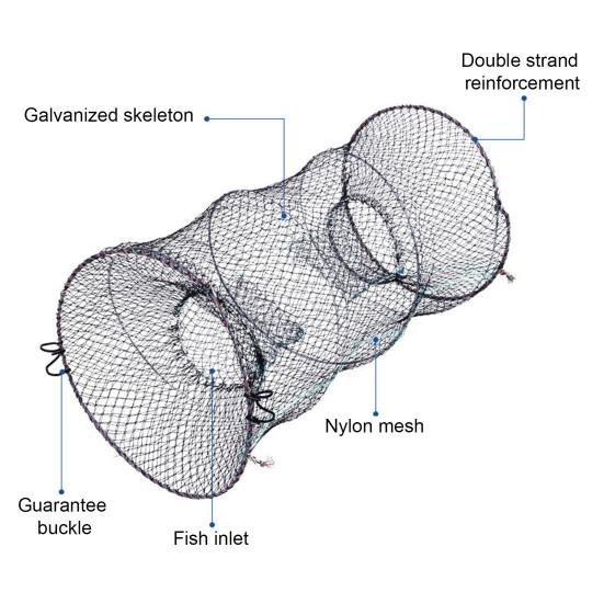 Fishing Bait Trap Lightweight Reusable Collapsible Portable Quick Set-up Fish Crab Shrimp Trap Fishing Casting Net
