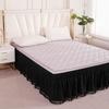 Solid Color Bed Skirts Fade Resistant Bed Cover Protector Bed Ruffles Wrap  Bedding Accessory