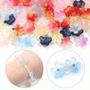 50pcs/lot 10.5mm Colored Gradient Lampwork Beads Caps Cherry Blossom Loose Glass Beads For DIY Making Necklace Earrings Supplies