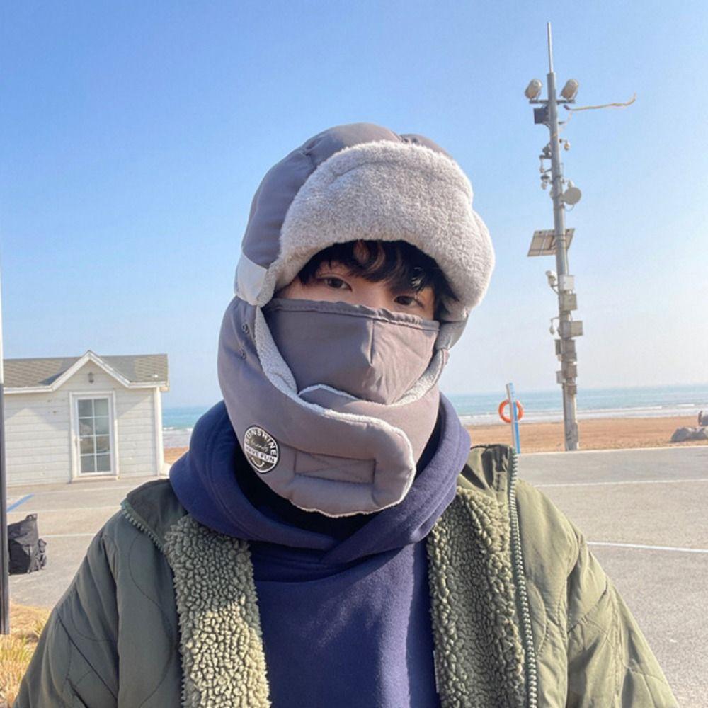 Ветрозащитная зимняя шапка-ушанка, утолщенная лыжная шапка-пуловер, модная мужская шапка для защиты ушей, для велоспорта