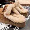 Тапочки из искусственного меха с меховой обвязкой для головы, женские шлепанцы, женские тапочки, уютные универсальные шерстяные тапочки с нишевым дизайном