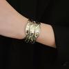 Retro Metal Texture Bracelet Women Striped Irregular Open Bangle Fashion Exquisite Daily Banquet Party Jewelry Accessories Gifts