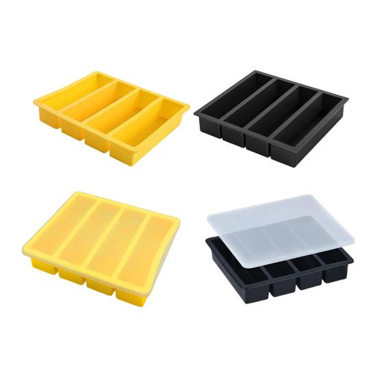 Силиконовый лоток для льда с 4 отделениями, пищевой, легко вынимаемый, без BPA, летний холодильник, длинная ледяная полоска, пресс-форма для масла, кухонные принадлежности