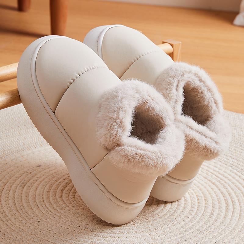 Водонепроницаемые нескользящие зимние ботинки женские из искусственного меха с мягкой подошвой плюшевые ботильоны женские из искусственной кожи с плоским каблуком теплая хлопковая подкладка обувь