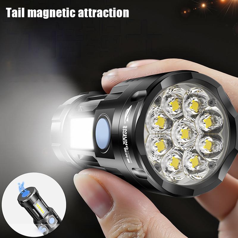 Outdoor Multi-Function Strong Light Flashlight Keychain Mini Flashlight Magnetic Flashlight
