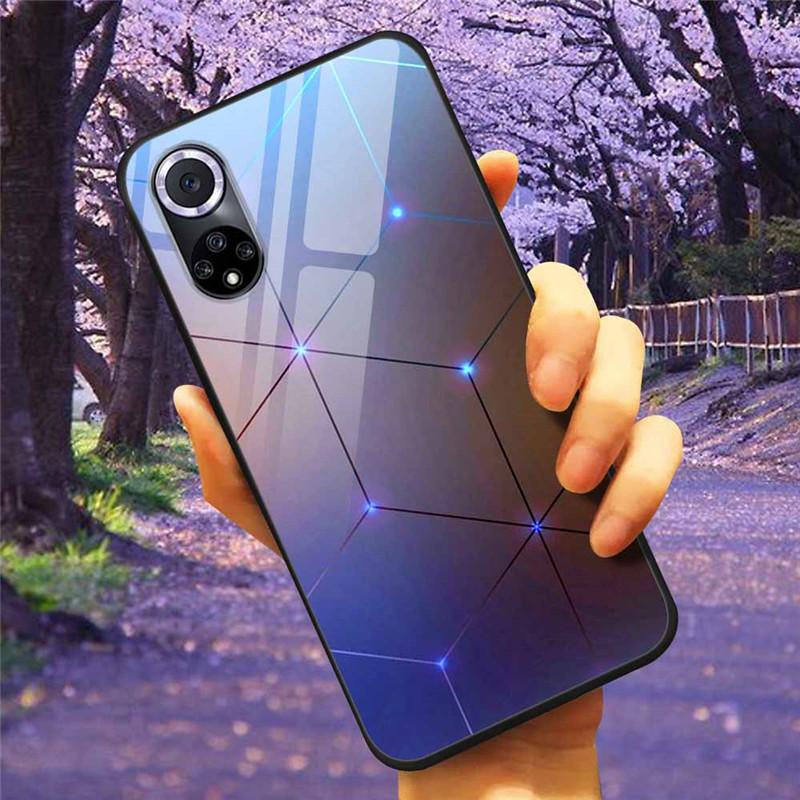 Чехол для Honor 50 Pro Закаленное Стекло Звездный Мрамор Жесткая Задняя Крышка для Телефона Huawei Honor 50 Чехлы Honor50 Защитные