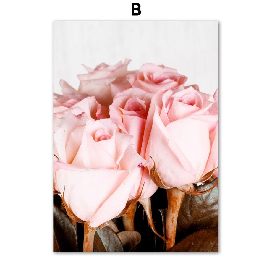 Розовый Перо Пион Цветок Фламинго Хлопок Плакаты И Принты Холст Картина Скандинавские Настенные Картины Для Гостиной Домашний Декор