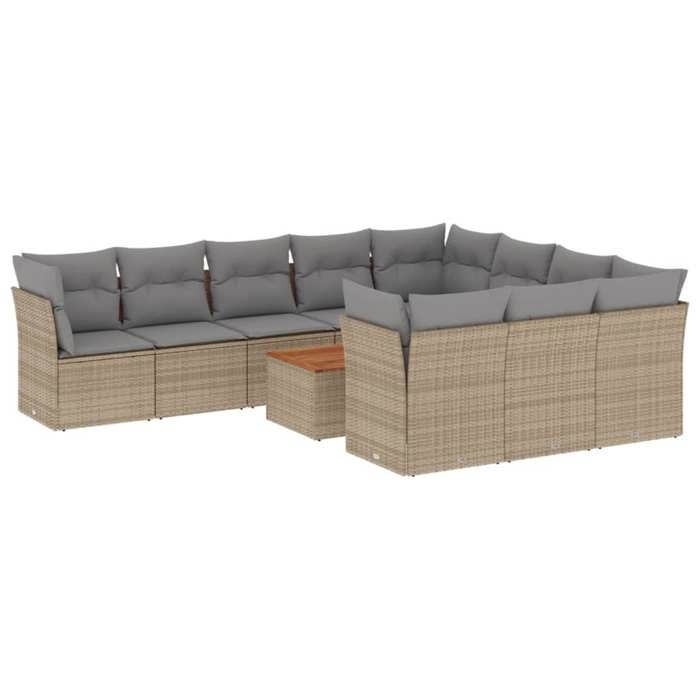 VidaXL Salon de Jardin avec Coussins 11 pcs, Canapés de Terrasse, Ensemble de Meubles de Patio, Mobilier d'Extérieur, 3256171