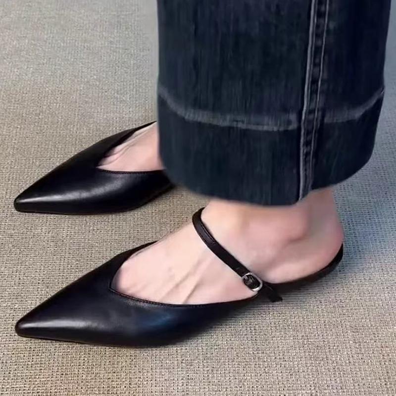 Модные женские шлепанцы с острым носком, повседневные туфли-слингбэки, удобная обувь для ходьбы, женские сандалии, тренд лета 2025, брендовые, ретро, женские zapatos