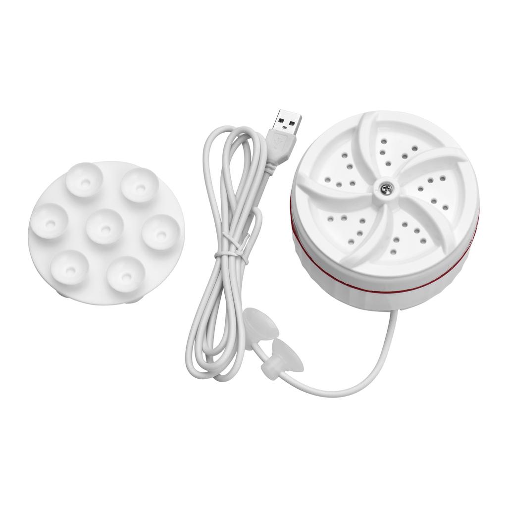 Portable Mini Washer Ultrasonic Turbo Washing Machine with USB Power Supply Suction Cups for Travel Business Trip