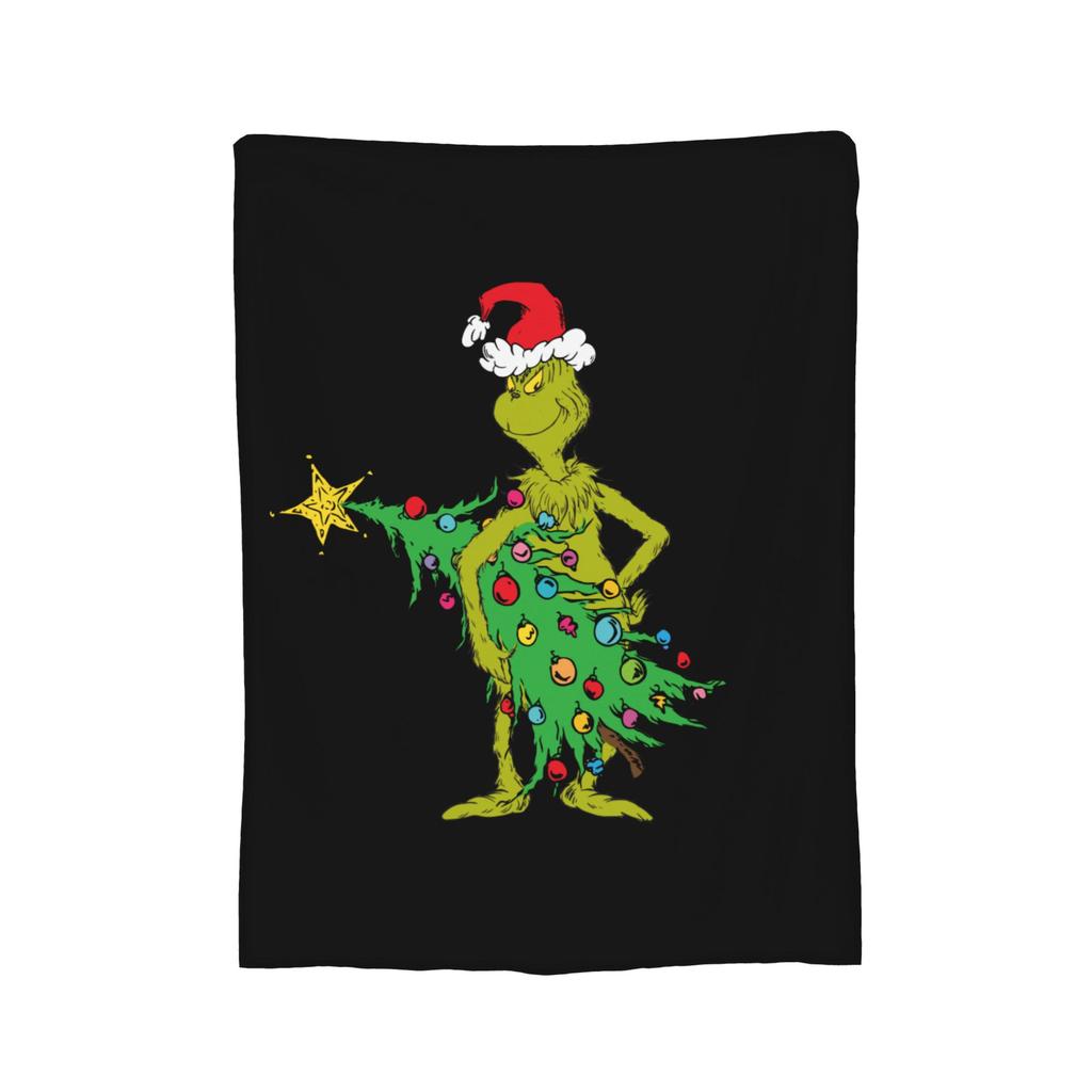 Christmas-S-Green-S-Grinch Blanket Fleece Textile Decor Portable Warm Throw Blanket for Home Office blanket Piece
