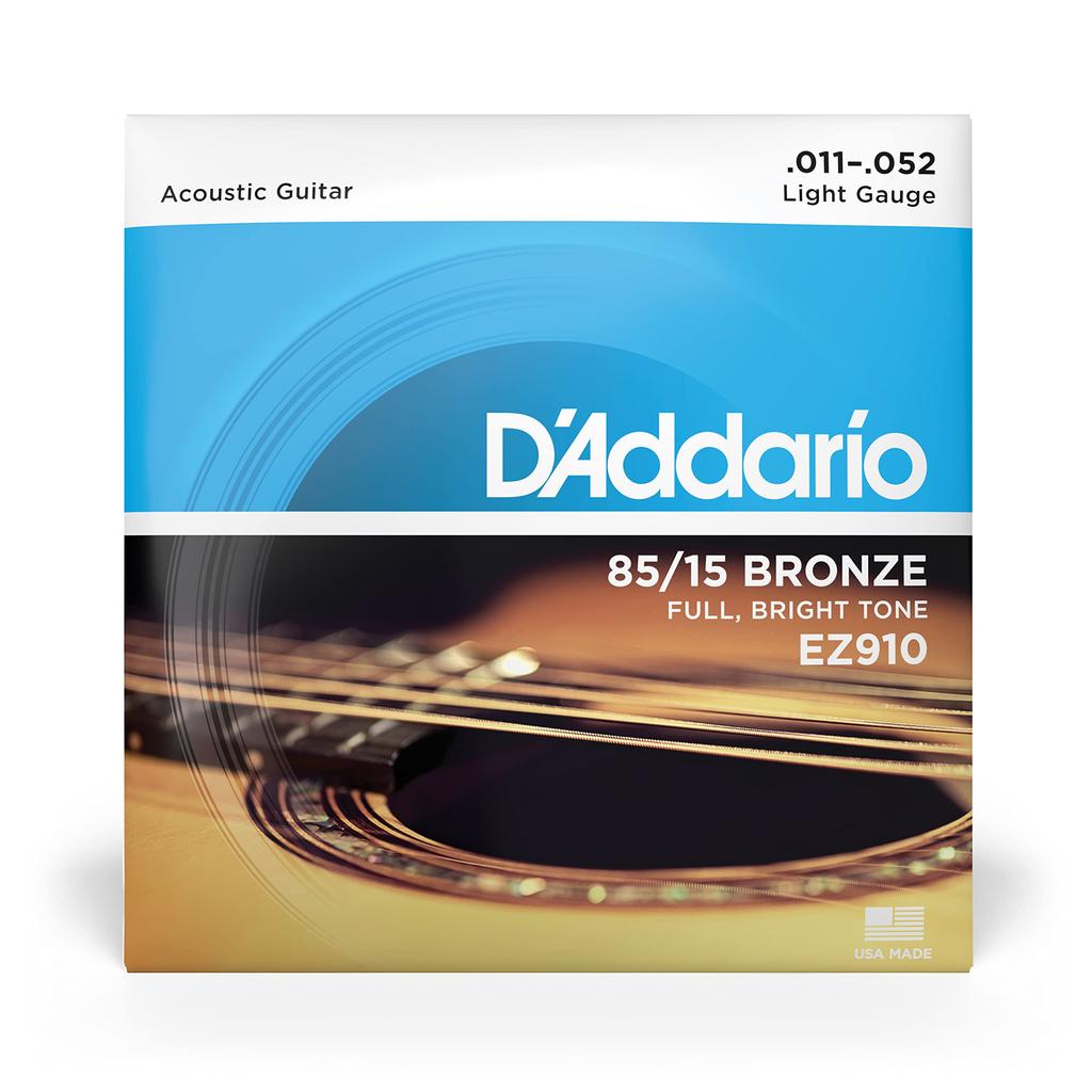 Струны для акустической гитары American Bronze Light EZ910 D'Addario 85/15 .011-.052 []