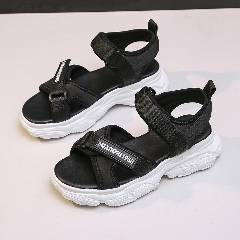 Спортивные сандалии женские летние новые дышащие повседневные сандалии на платформе с кексами импортные сандалии на липучках женские