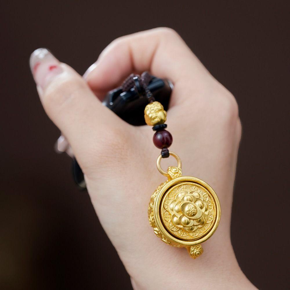 Brass Chinese Style Lucky Pendant Copper Car Key Ring Auspicious Zodiac Cornucopia Key Chain Men