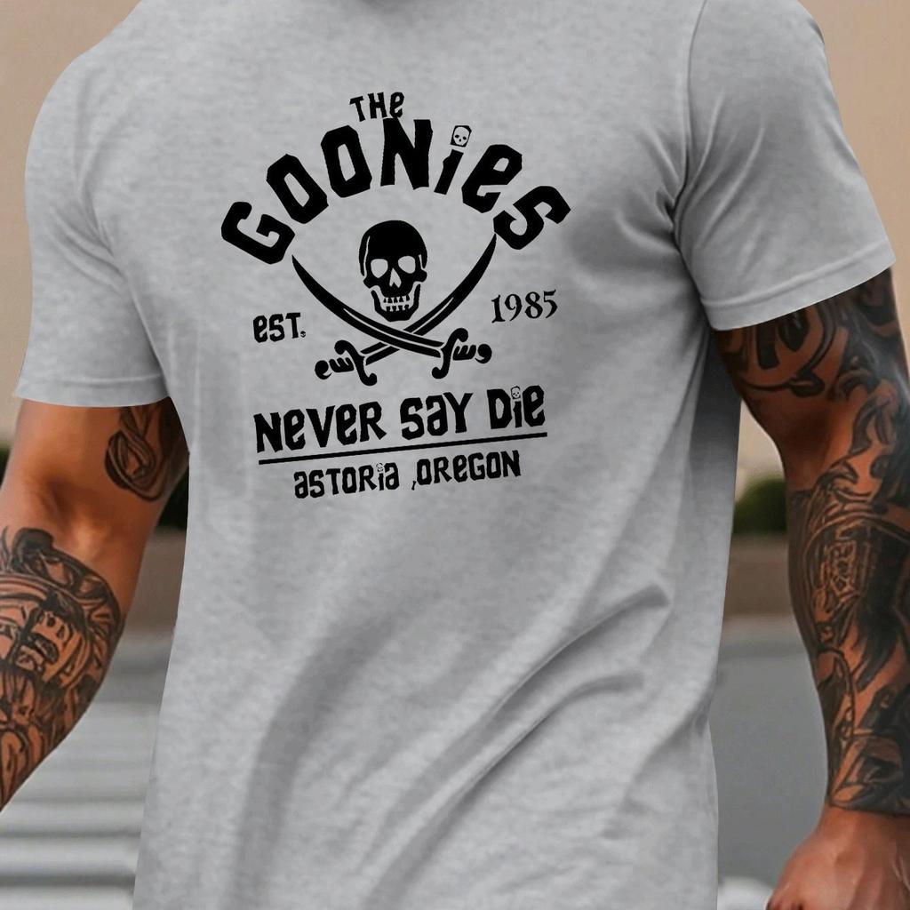 Unisexs Summer 100 Pure Cotton Fashionable Casual Loose Goonies Graphic Printed Round Neck Short Sleeved Tshirt Top