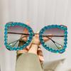 Fashion Vintage Diamond Oversized Sunglasses Women Luxury Brand Designer Sun Glasses Big Frame Punk Crystal Rhinestone Shades