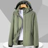 New Single-layer Jacket Trendy Breathable Outdoor Thin Jacket Removable Cap Windproof Waterproof Trench Coat Men