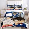 Detective Conan Mystery Print 3Pcs Bedding Setduvet Cover With 2 Bedropillowcase Home Birthday Gift