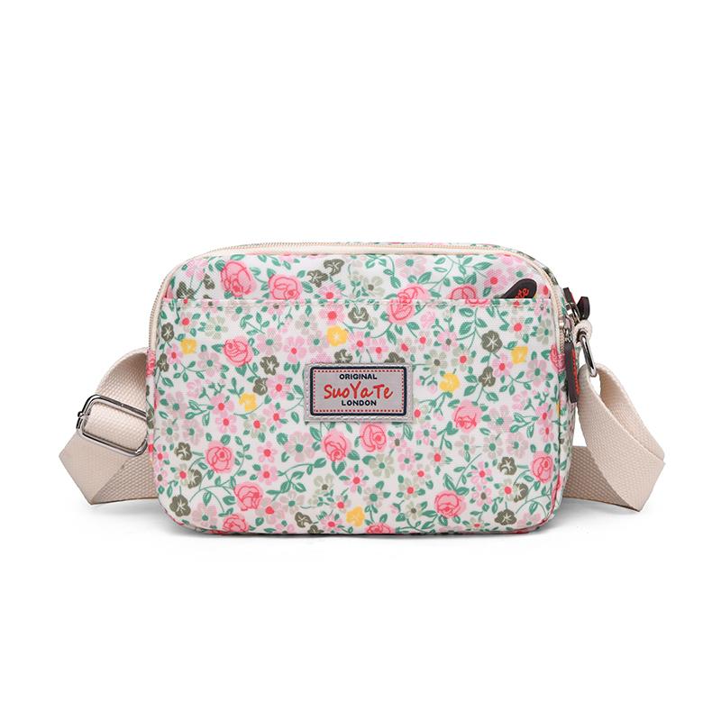 Нейлоновые сумки через плечо для женщин Модная маленькая квадратная сумка Водонепроницаемая вместительная сумка для мамы Женская красочная сумка кроссбоди с принтом